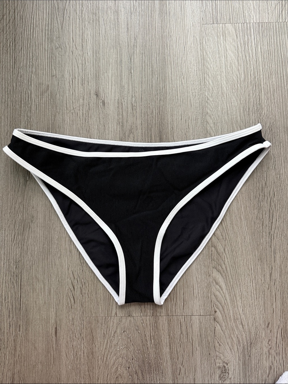 Athleta Black Bikini Bottom with White Trim